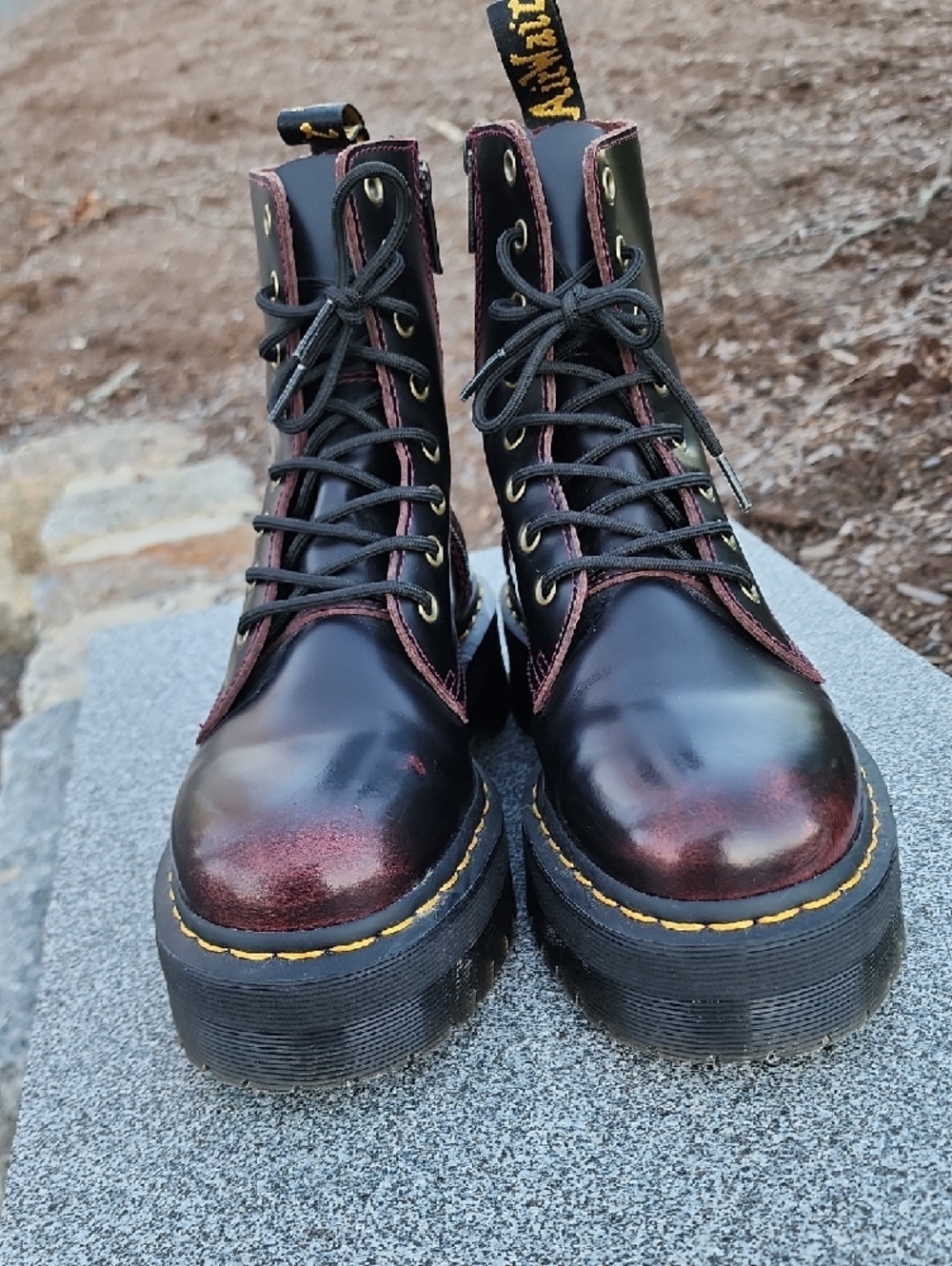 Dr. Martens Jadon Platform Combat Boots In Oxblood Size 9 - Picture 5 of 13